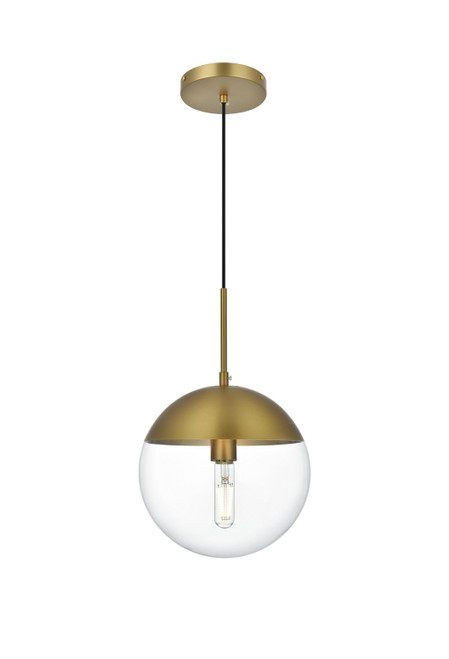 Elegant Lighting - LD6033SG - One Light Pendant - Eclipse - Satin Gold and Clear