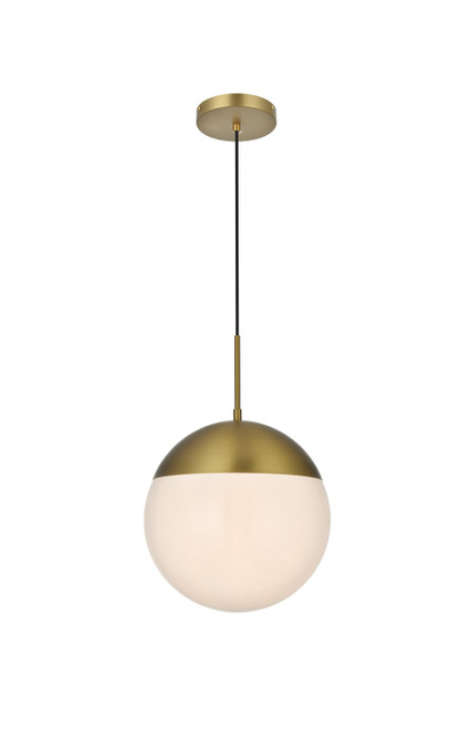 Elegant Lighting - LD6038SG - One Light Pendant - Eclipse - Satin Gold and Frosted white