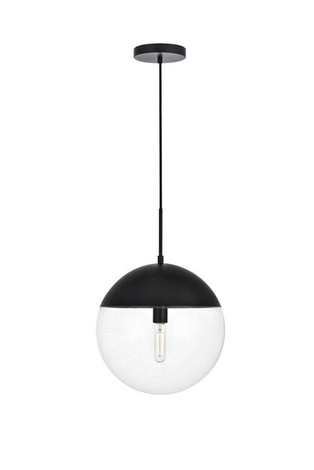 Elegant Lighting - LD6045BK - One Light Pendant - Eclipse - Black and Clear