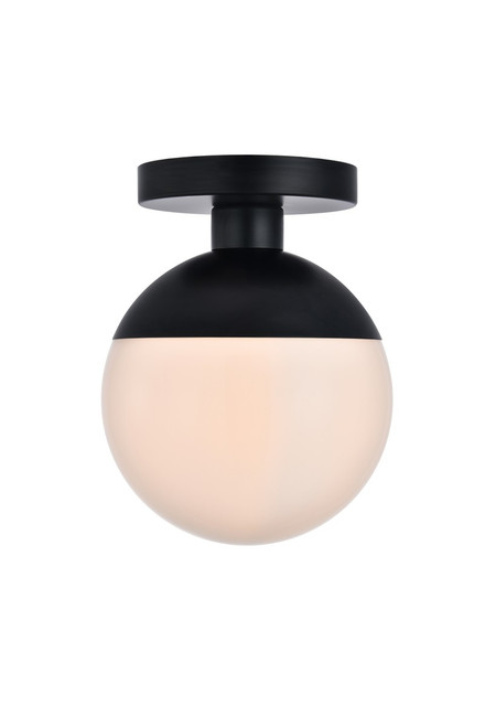 Elegant Lighting - LD6050BK - One Light Flush Mount - Eclipse - Black and frosted white