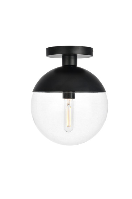 Elegant Lighting - LD6063BK - One Light Flush Mount - Eclipse - Black and Clear