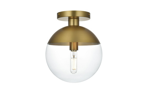 Elegant Lighting - LD6063SG - One Light Flush Mount - Eclipse - Satin Gold and Clear