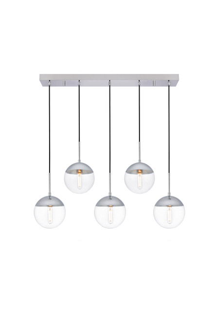 Elegant Lighting - LD6083C - Five Light Pendant - Eclipse - Chrome And Clear