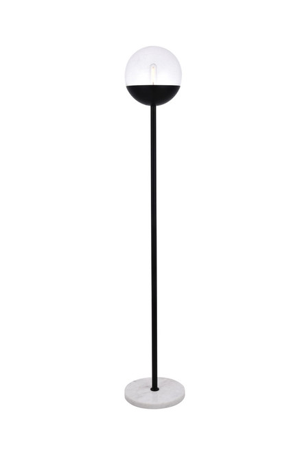 Elegant Lighting - LD6147BK - One Light Floor Lamp - Eclipse - Black and Clear