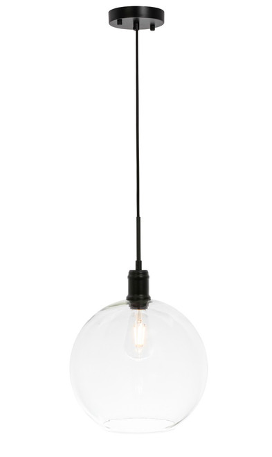 Elegant Lighting - LD6207BK - One Light Pendant - Emett - Black and Clear glass