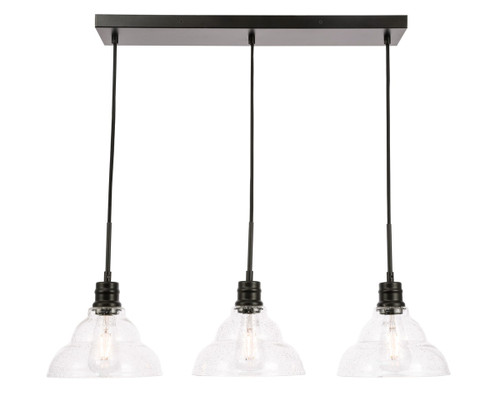 Elegant Lighting - LD6222BK - Three Light Pendant - Clive - Black