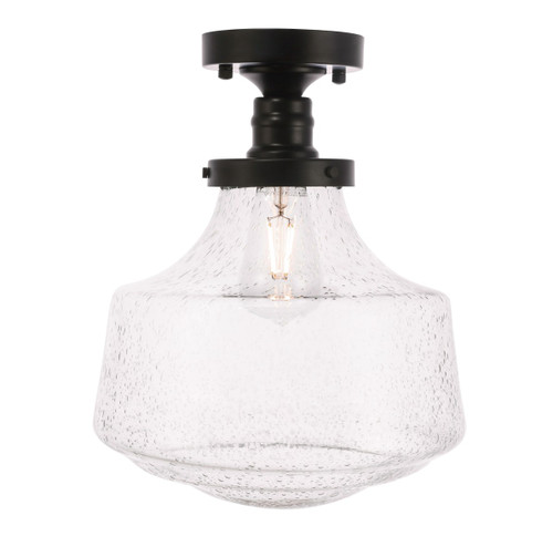 Elegant Lighting - LD6240BK - One Light Flush Mount - Lyle - Black and Clear seeded glass