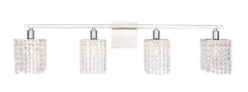 Elegant Lighting - LD7013C - Four Light Wall Sconce - Phineas - Chrome and Clear Crystals