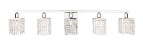 Elegant Lighting - LD7015C - Five Light Wall Sconce - Phineas - Chrome and Clear Crystals