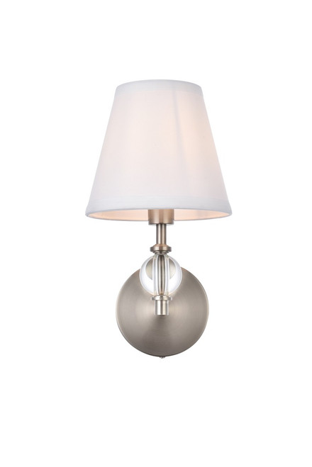 Elegant Lighting - LD7021W6SN - One Light Bath - Bethany - satin nickel and White Fabric Shade
