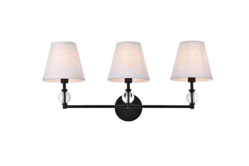 Elegant Lighting - LD7023W24BK - Three Light Bath - Bethany - Black and White Fabric Shade