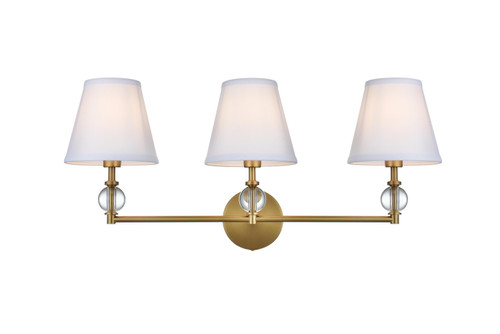 Elegant Lighting - LD7023W24SG - Three Light Wall Sconce - Bethany - Satin Gold and White