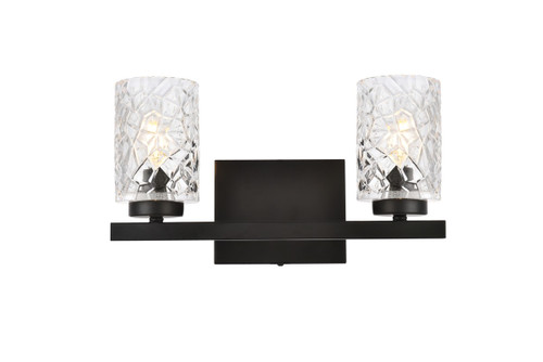 Elegant Lighting - LD7026W14BK - Two Light Bath - Cassie - Black and Clear Shade