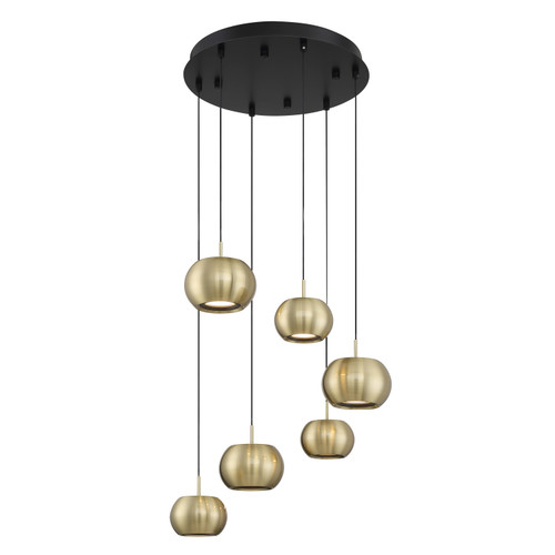 George Kovacs - P5474-884-L - LED Pendant - Halo - Coal And Brushed Gold