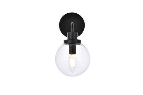 Elegant Lighting - LD7031W8BK - One Light Bath - Hanson - Black and Clear Shade