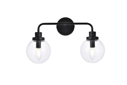 Elegant Lighting - LD7033W19BK - Two Light Bath - Hanson - Black and Clear Shade