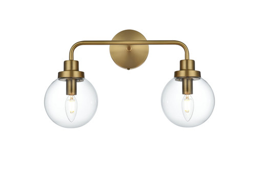 Elegant Lighting - LD7033W19SG - Two Light Wall Sconce - Hanson - Satin Gold and Clear