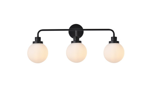 Elegant Lighting - LD7034W28BK - Three Light Bath - Hanson - Black and Frosted Shade