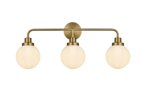 Elegant Lighting - LD7034W28SG - Three Light Wall Sconce - Hanson - Satin Gold and Opal White