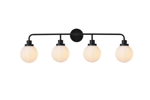 Elegant Lighting - LD7036W38BK - Four Light Bath - Hanson - Black and Frosted Shade