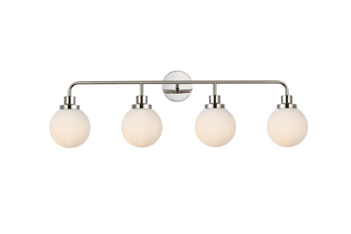 Elegant Lighting - LD7036W38PN - Four Light Bath - Hanson - polished nickel and Frosted Shade