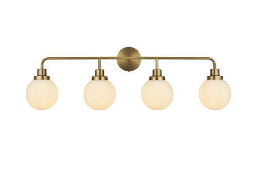 Elegant Lighting - LD7036W38SG - Four Light Wall Sconce - Hanson - Satin Gold and Opal White