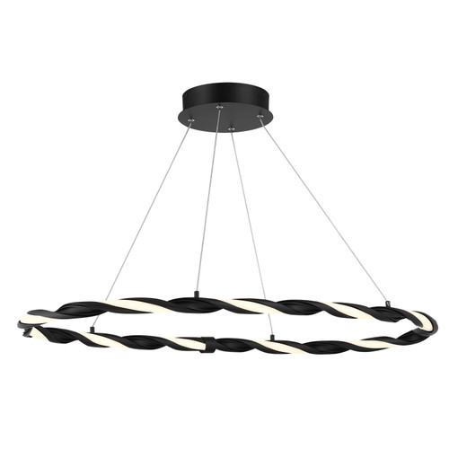 George Kovacs - P5482-66A-L - LED Pendant - Convolution - Coal Black
