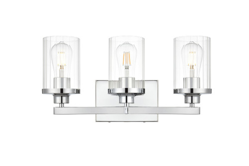 Elegant Lighting - LD7316W18CH - Three Light Bath Sconce - Saanvi - Chrome and Clear