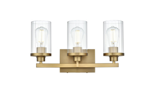 Elegant Lighting - LD7316W18SG - Three Light Wall Sconce - Thane - Satin Gold and Clear