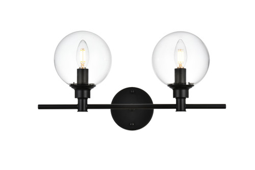 Elegant Lighting - LD7318W19BLK - Two Light Bath Sconce - Jaelynn - Black