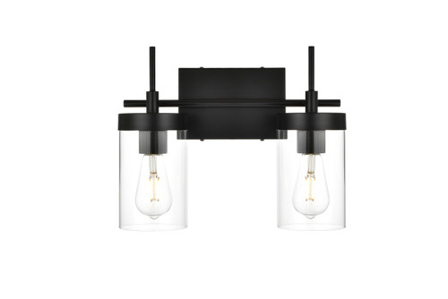 Elegant Lighting - LD7319W14BLK - Two Light Bath Sconce - Benny - Black and Clear