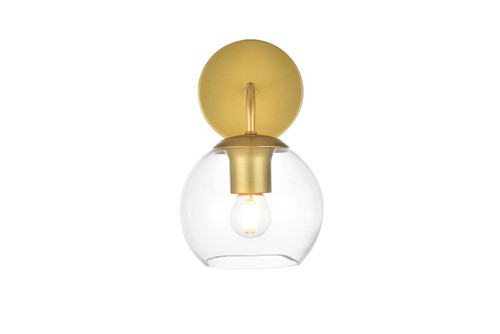 Elegant Lighting - LD7321W6BRA - One Light Bath Sconce - Genesis - Brass and Clear