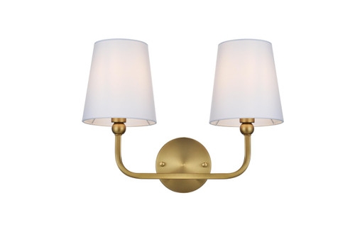 Elegant Lighting - LD7322W16SG - Two Light Wall Sconce - Senna - Satin Gold and White