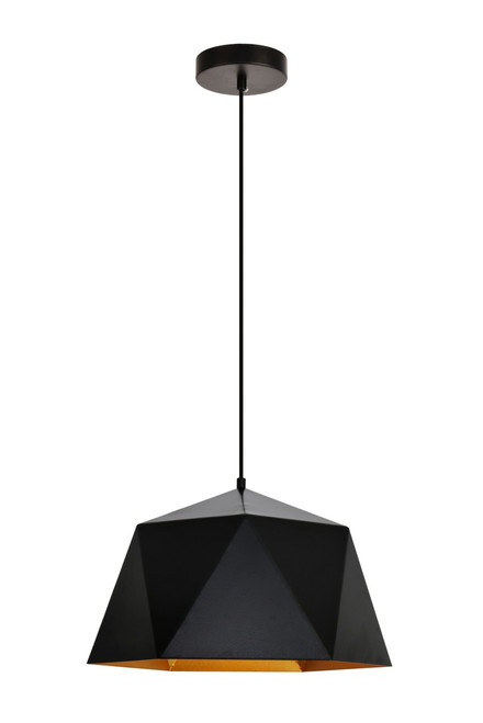 Elegant Lighting - LDPD2081 - One Light Pendant - Arden - Black and Golden inside