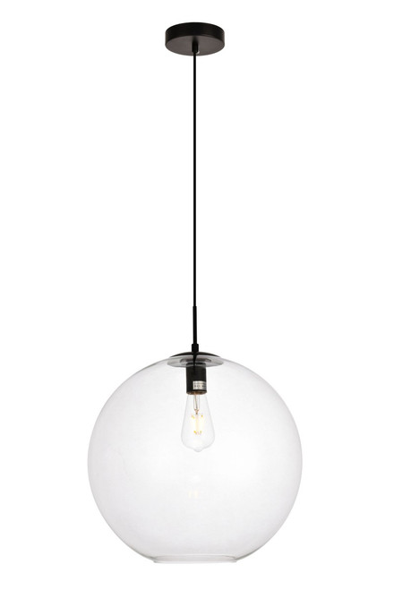 Elegant Lighting - LDPD2112 - One Light Pendant - Placido - Black and Clear