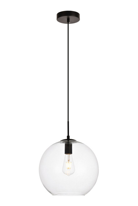 Elegant Lighting - LDPD2114 - One Light Pendant - Placido - Black and Clear