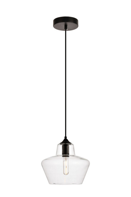 Elegant Lighting - LDPD2118 - One Light Pendant - Placido - Black and Clear
