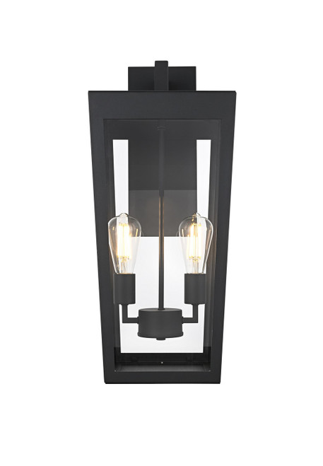 Elegant Lighting - OD405W24BK - Two Light Outdoor Wall Sconce - William - Black