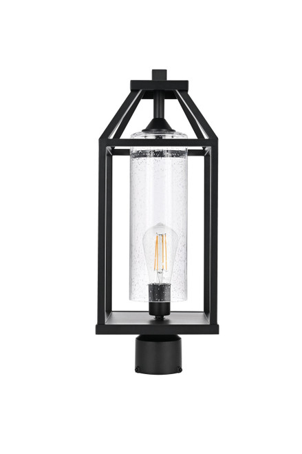 Elegant Lighting - OD606P21BK - One Light Outdoor Post Mount - Zora - Black and Clear