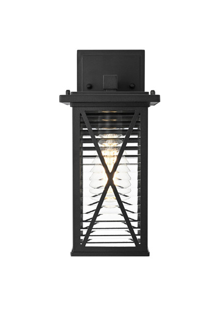 Elegant Lighting - OD607W12BK - One Light Outdoor Wall Sconce - Jada - Black and Clear