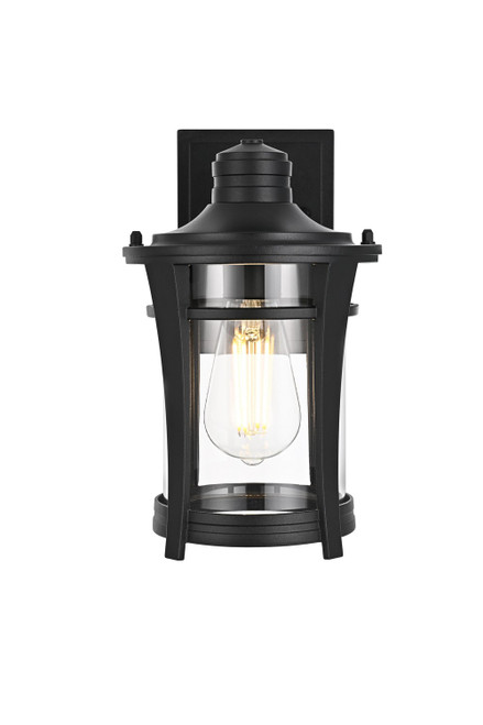 Elegant Lighting - OD609W11BK - One Light Outdoor Wall Sconce - Artemis - Black and Clear