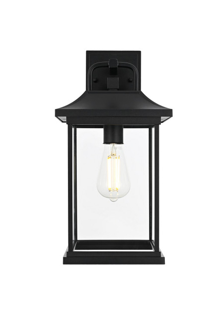 Elegant Lighting - OD612W16BK - One Light Outdoor Wall Sconce - Saul - Black and Clear
