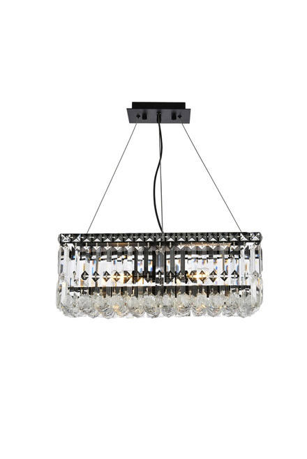 Elegant Lighting - V2034D20BK/RC - Four Light Chandelier - Maxime - Black And Clear