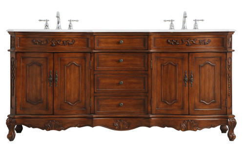 Elegant Lighting - VF10172DTK-VW - Double Bathroom Vanity - Danville - Teak