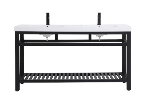 Elegant Lighting - VF14060DBK - Double Bathroom Vanity - Raya - black