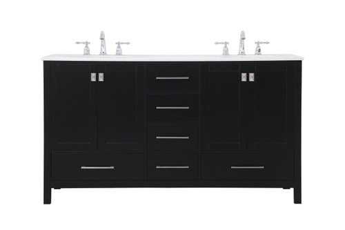 Elegant Lighting - VF18860DBK - Double Bathroom Vanity - Irene - Black