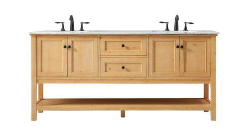 Elegant Lighting - VF27072DNW - Double Bathroom Vanity - Metropolis - natural wood