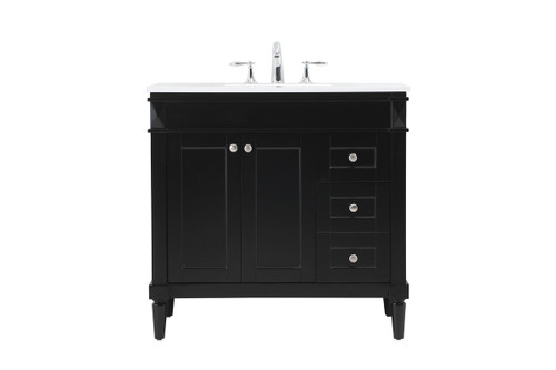 Elegant Lighting - VF31836BK - Single Bathroom Vanity - Bennett - black