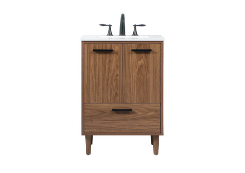 Elegant Lighting - VF47024WB - Single Bathroom Vanity - Baldwin - walnut brown