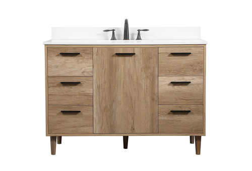 Elegant Lighting - VF47048NT-BS - Single Bathroom Vanity - Baldwin - natural oak